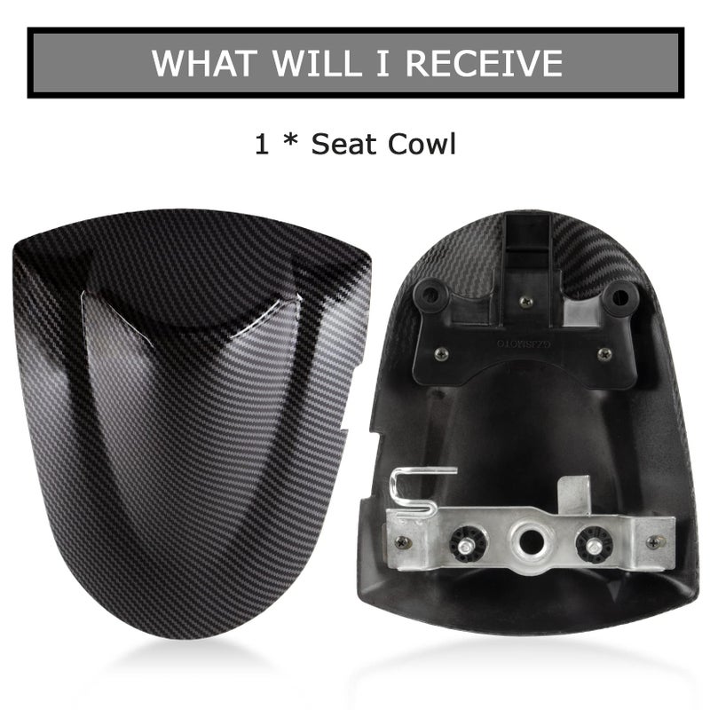psler Motorcycle Rear Passenger Seat Fairing Cover Cowl Tail Section Motorcycle Fairing for GSXR600 750 K6 2006-2007, Carbon - Image 5